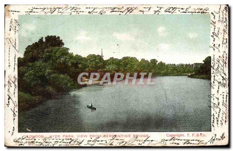 CPA Great Britain Londres London Wyde park View from Serpentine bridge