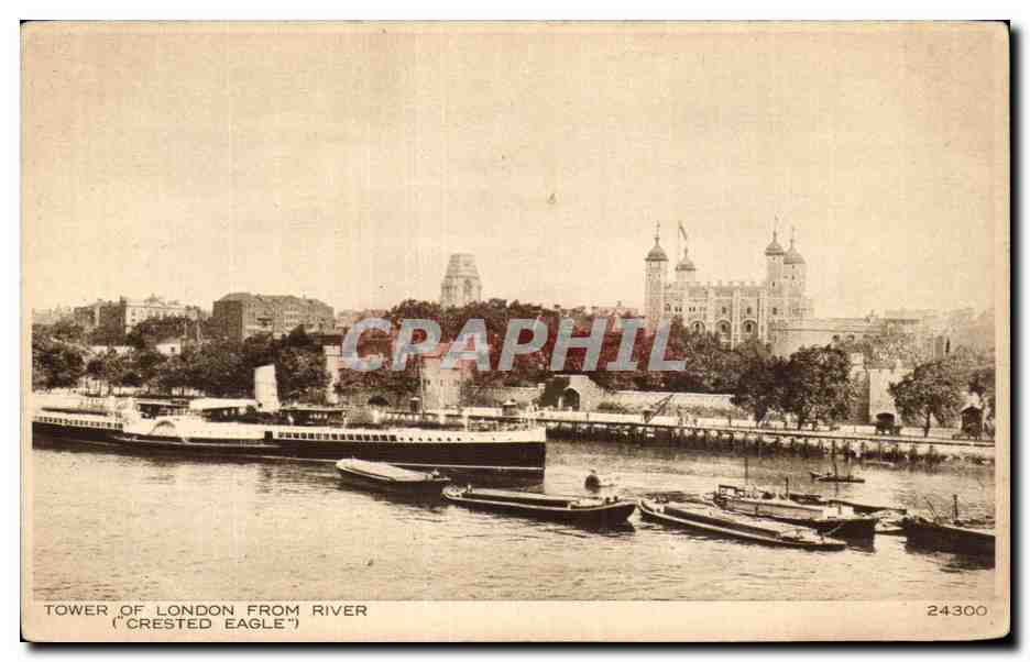 CPA Great Britain Londres London Tower of London from river Creasted eagle