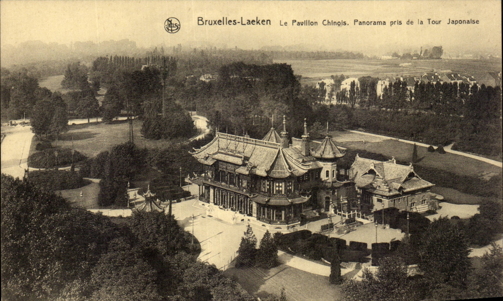 CPA Bruxelles laaken Le pavillon chinois Panorama pris de la tour japonaise