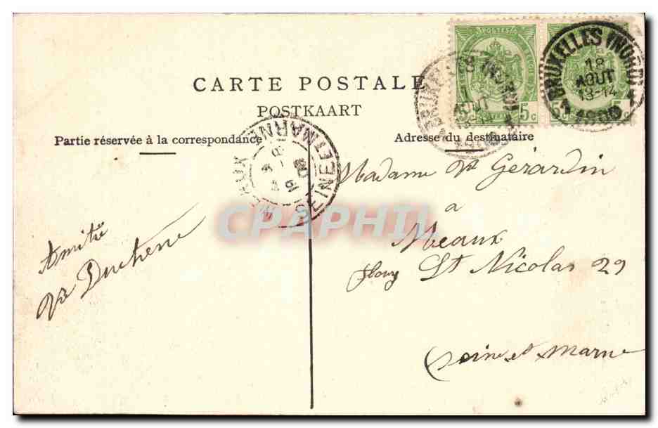 CPA Bruxelles L'hotel de ville — Verso