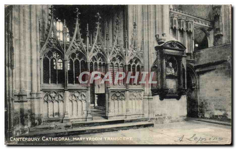 CPA Great Britain Canterbury Cathedral Martyrdom Transcept