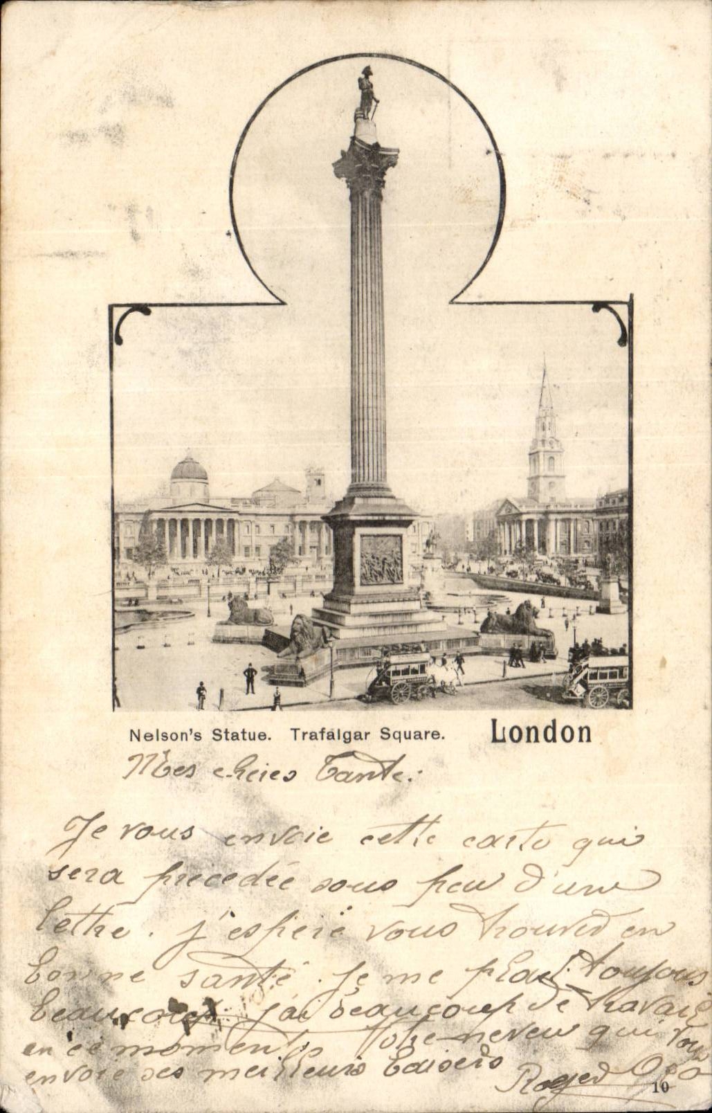 CPA Great Britain Londres London Nelson's statue Trafalgar square