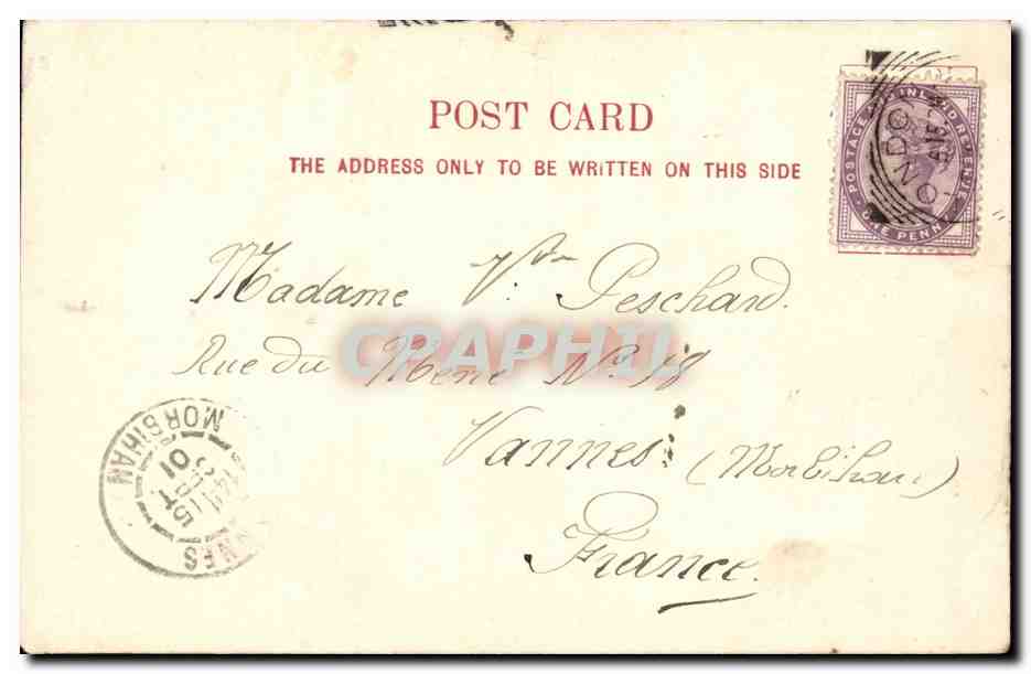 CPA Great Britain Londres London Nelson's statue Trafalgar square — Rückseite