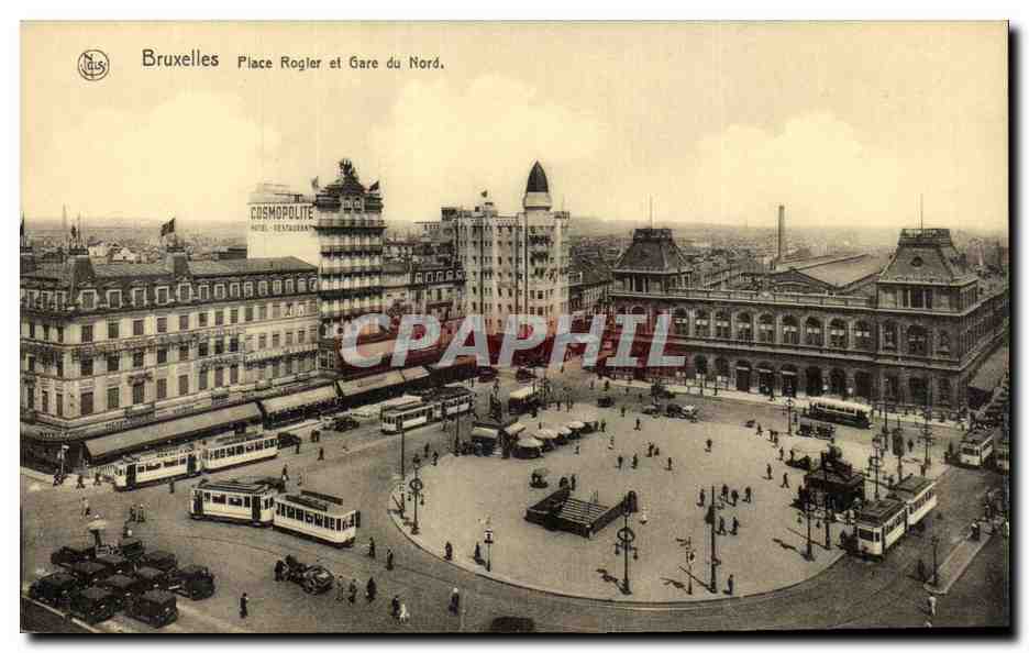 CPA Bruxelles Place Rogler et gare du nord