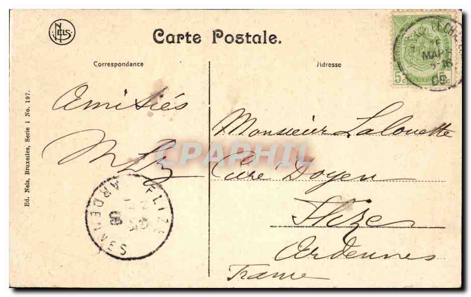 CPA Bruxelles Le palais de SAr la comtesse de Flandre — Verso