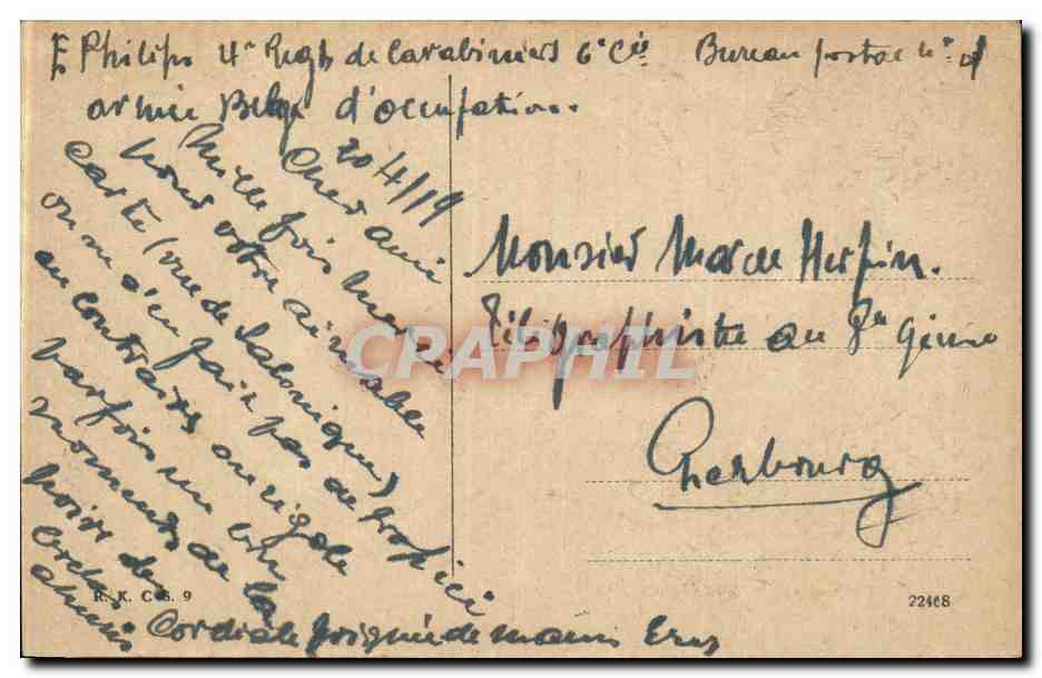 Crefeld CPA Partie am Stadtgarien — Rückseite