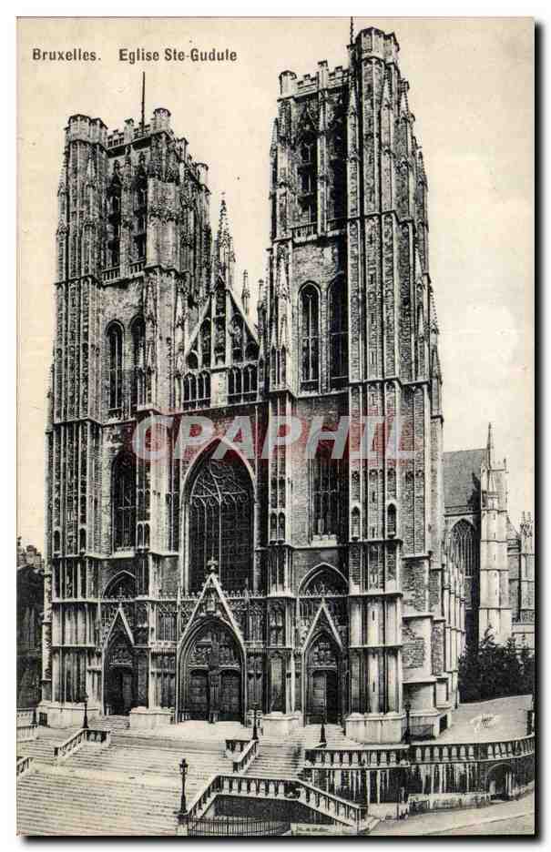 CPA Bruxelles Eglise Ste Gudule