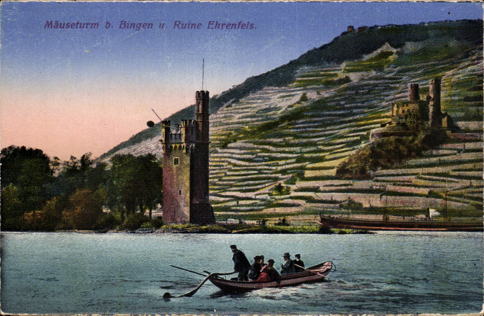 CPA Mauseturm b Bingen u Ruine Ehrenfels