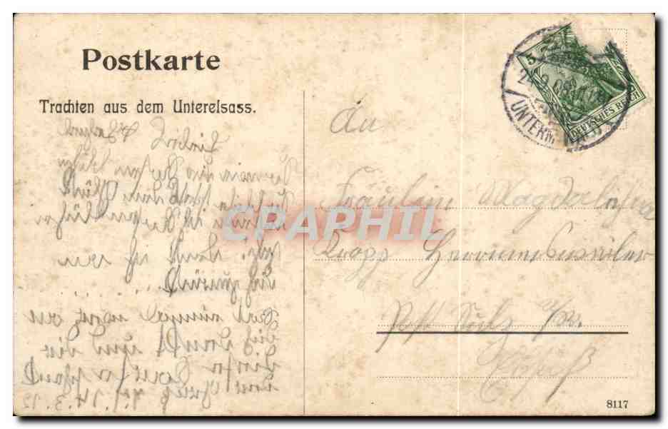 CPA Folklore Costume Allemagne — Verso