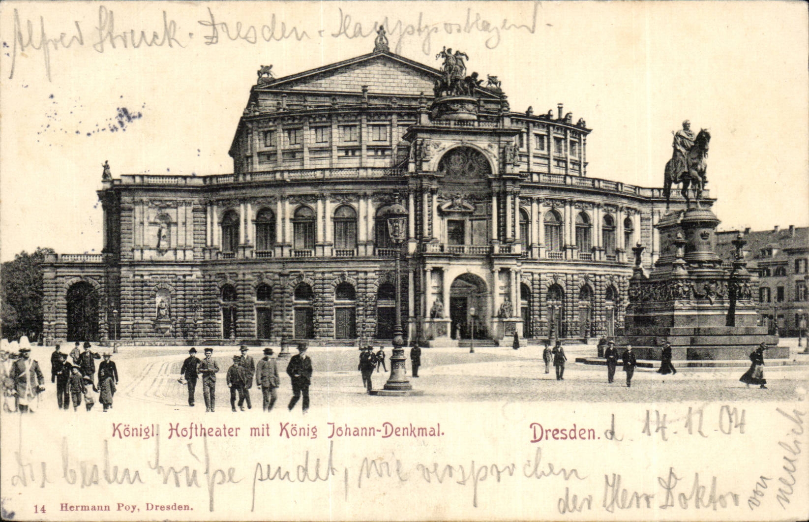 CPA Dresden Konigl Hoftheater mit Konig Johann Denkaml