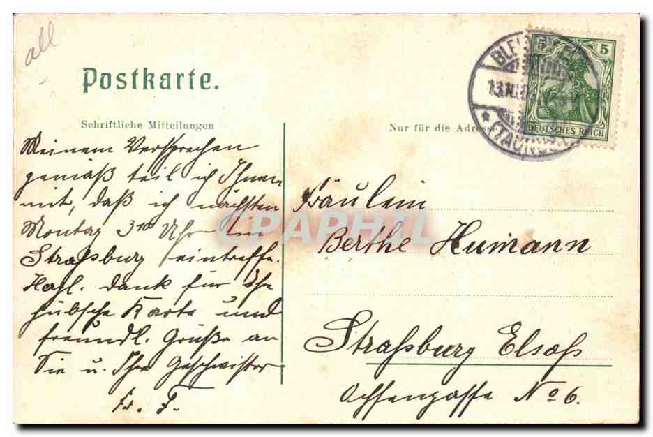 CPA Vor dem Kurhaus Bad Langenschwalbach — Rückseite