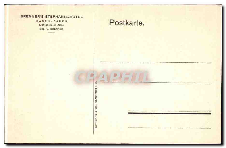 CPA Baden Baden Stefanie Hotel Aussicht auf den Hotelpark — Rückseite