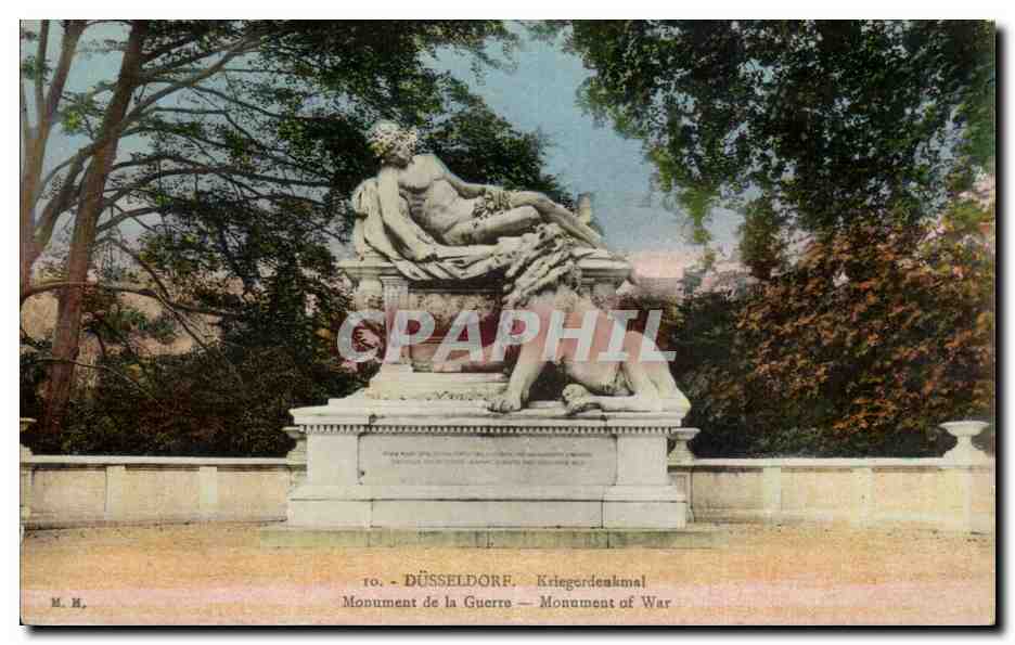 CPA Dusseldorf Kriegerdenkmal Lion