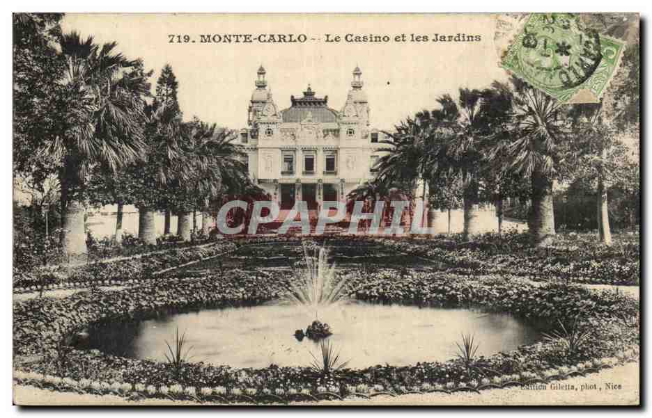 CPA Monte Carlo Monaco Le casino et les jardins