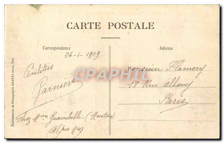 CPA Monte Carlo Monaco Le casino et les jardins — Rückseite