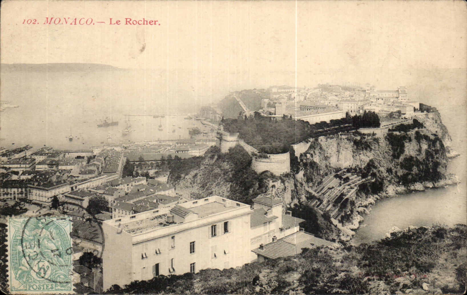 CPA Monaco Monte Carlo La Condamine et le rocher de Monaco