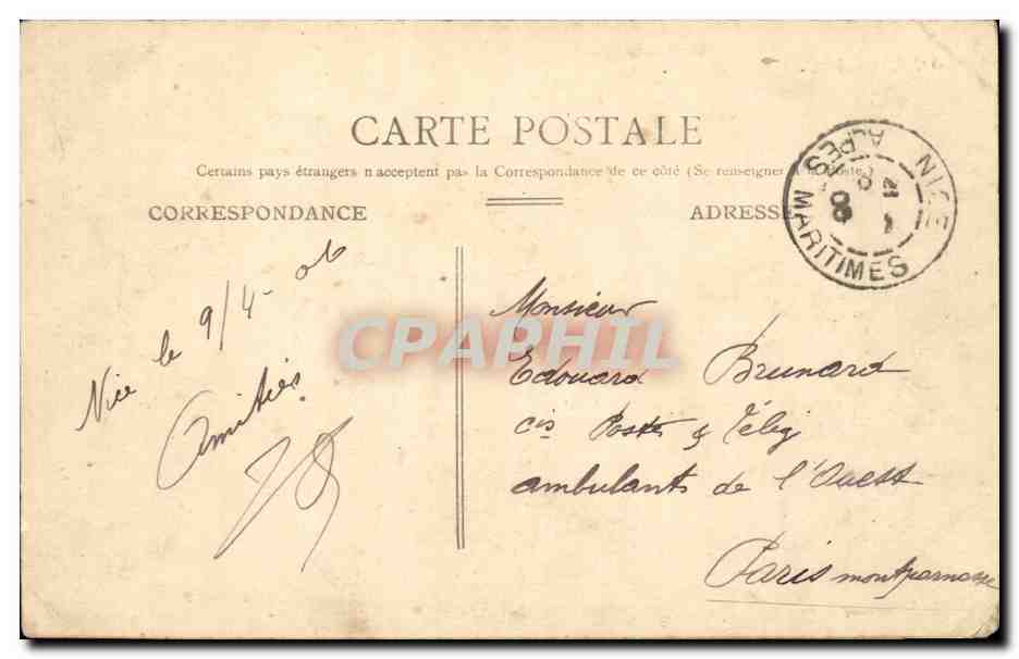 CPA Monaco Monte Carlo La Condamine et le rocher de Monaco — Rückseite