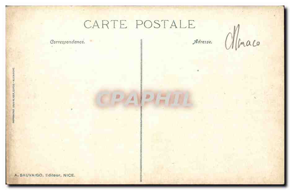 CPA Monaco Monte Carlo Facade du casino — Rückseite