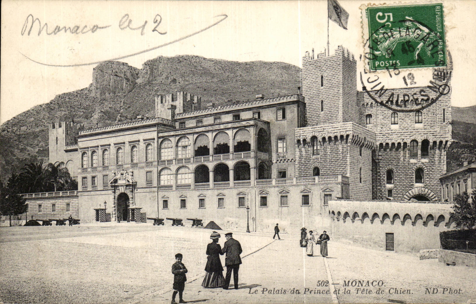 CPA Monaco Monte Carlo Le palais du prince et la tete de chien