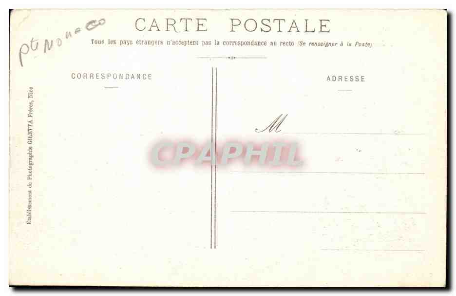 Monaco — Prince's Palace and Tête-de-Chien — Giletta Edition, Nice — Back