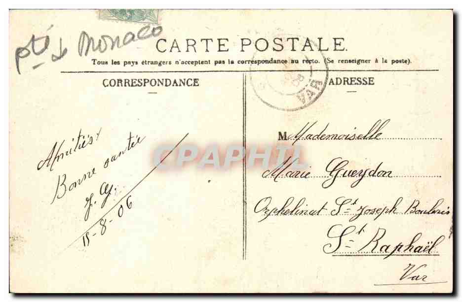 CPA Monaco Monte Carlo Les jardins du casino Credit Lyonnais — Rückseite