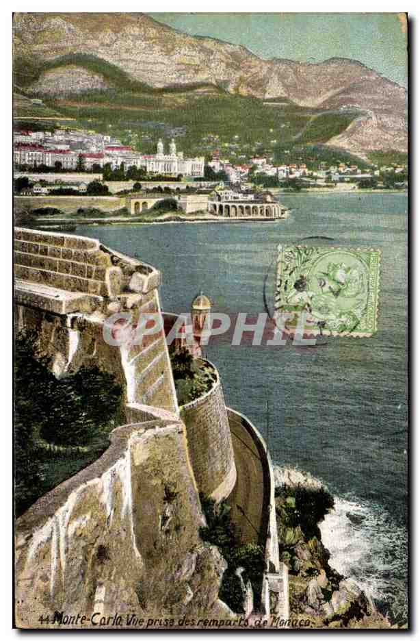 Monte-Carlo — Vue prise des remparts de Monaco — Graphique