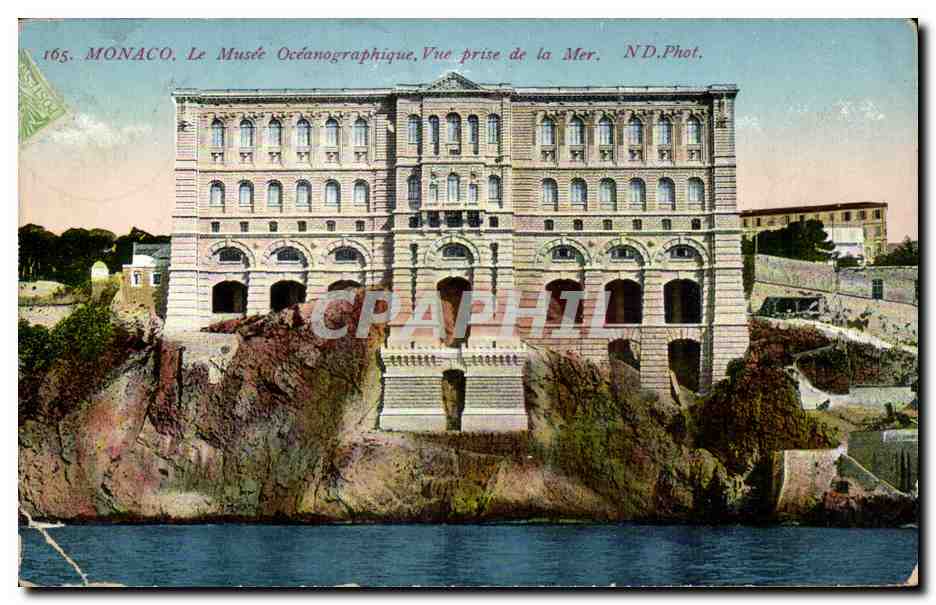 CPA Monaco Monte Carlo Le musee oceanographique Vue prise de la mer