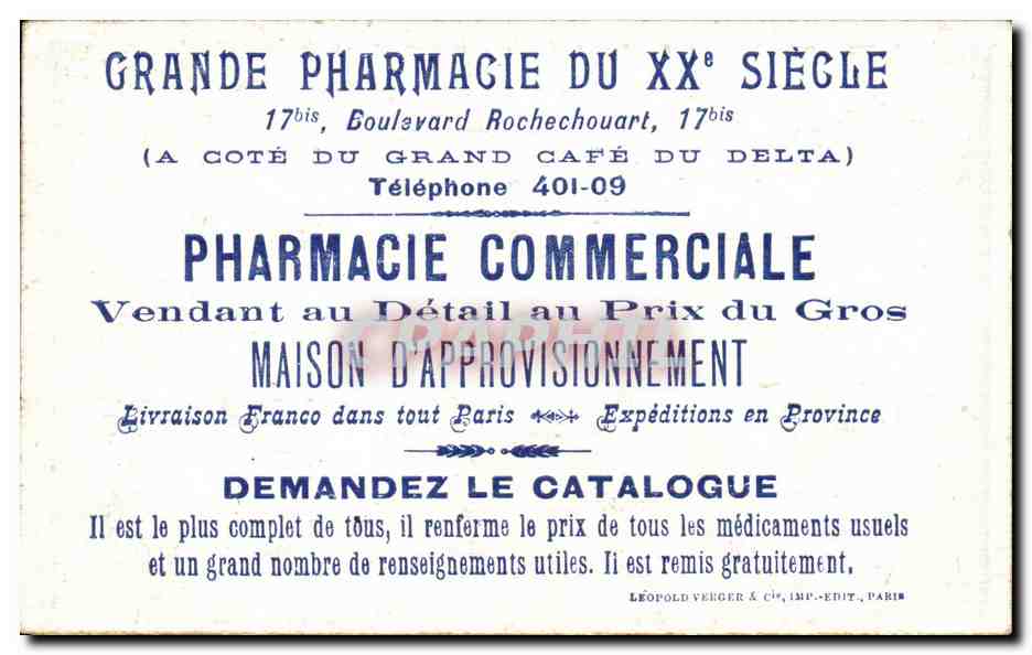 CPA Monaco Monte Carlo Le vallon de Ste Devote Pharmacie Boulevard Rochechouart — Rückseite