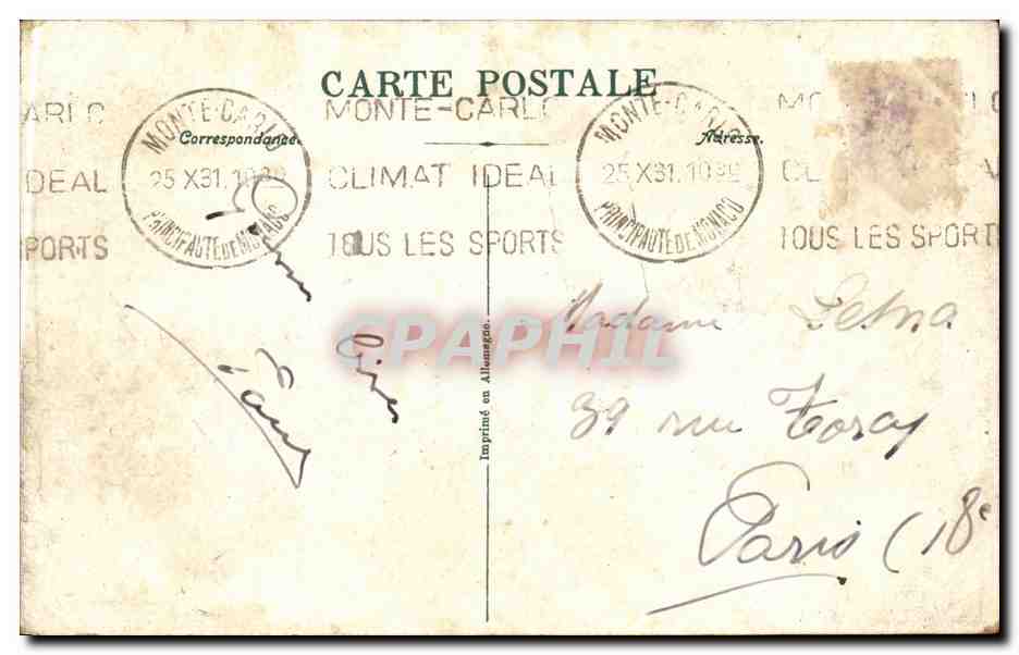 CPA Monaco Monte Carlo Jardins exotiques — Rückseite