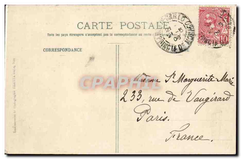 CPA Monaco Monte Carlo Les terrasses et kiosque — Rückseite