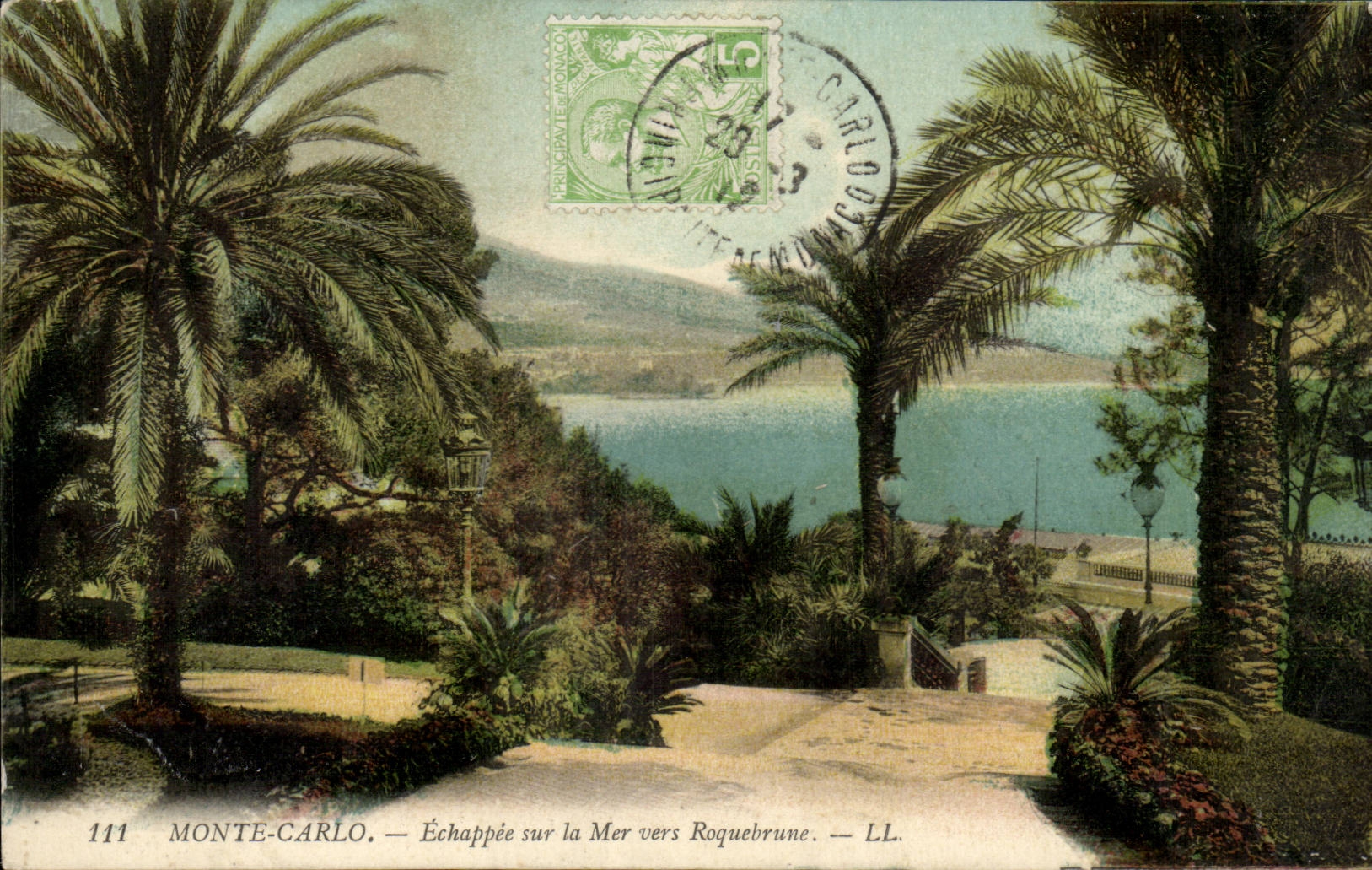 CPA Monaco Monte Carlo Echappee sur la mer vers roquebrune