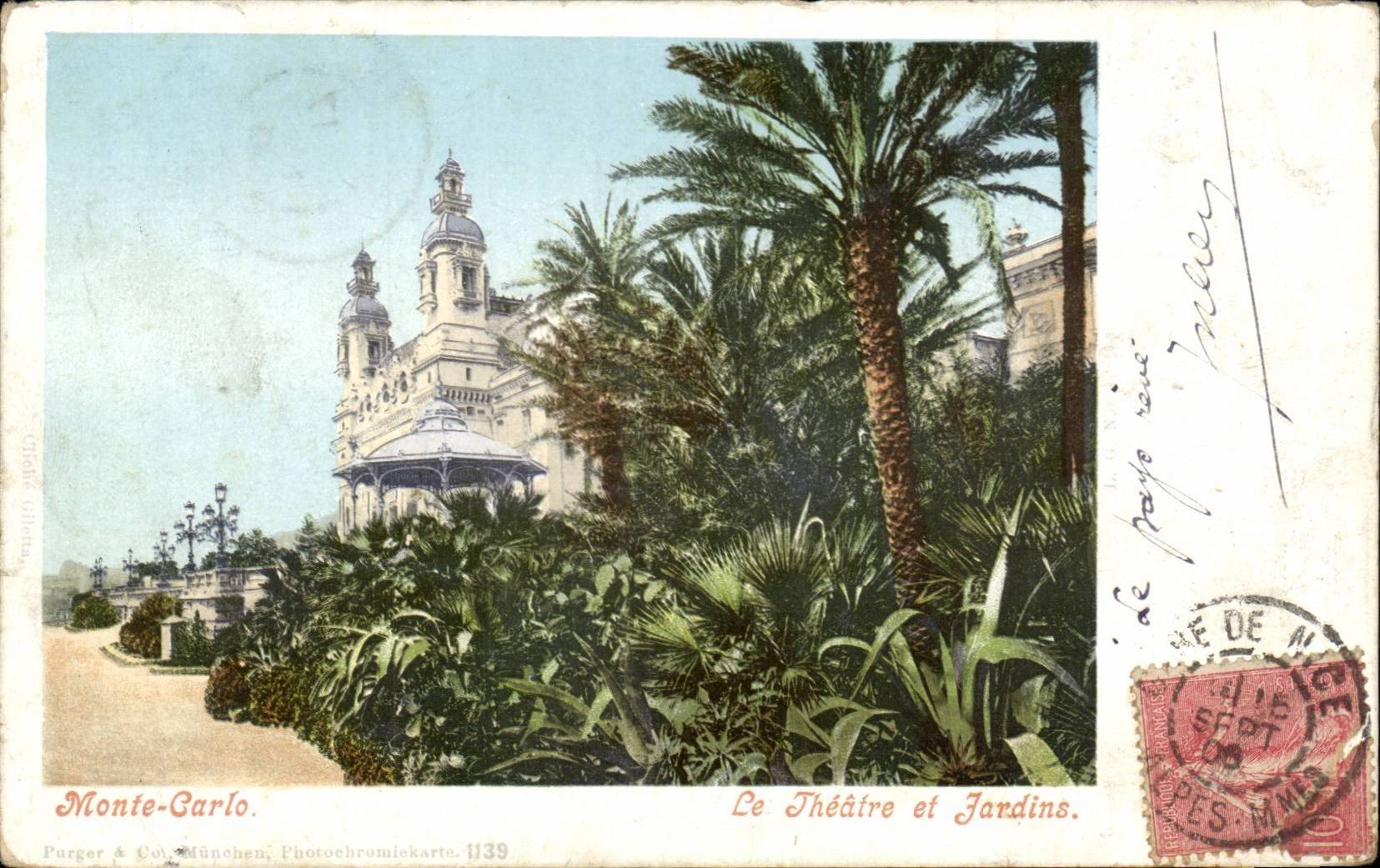 CPA Monaco Monte Carlo Le theatre et jardins