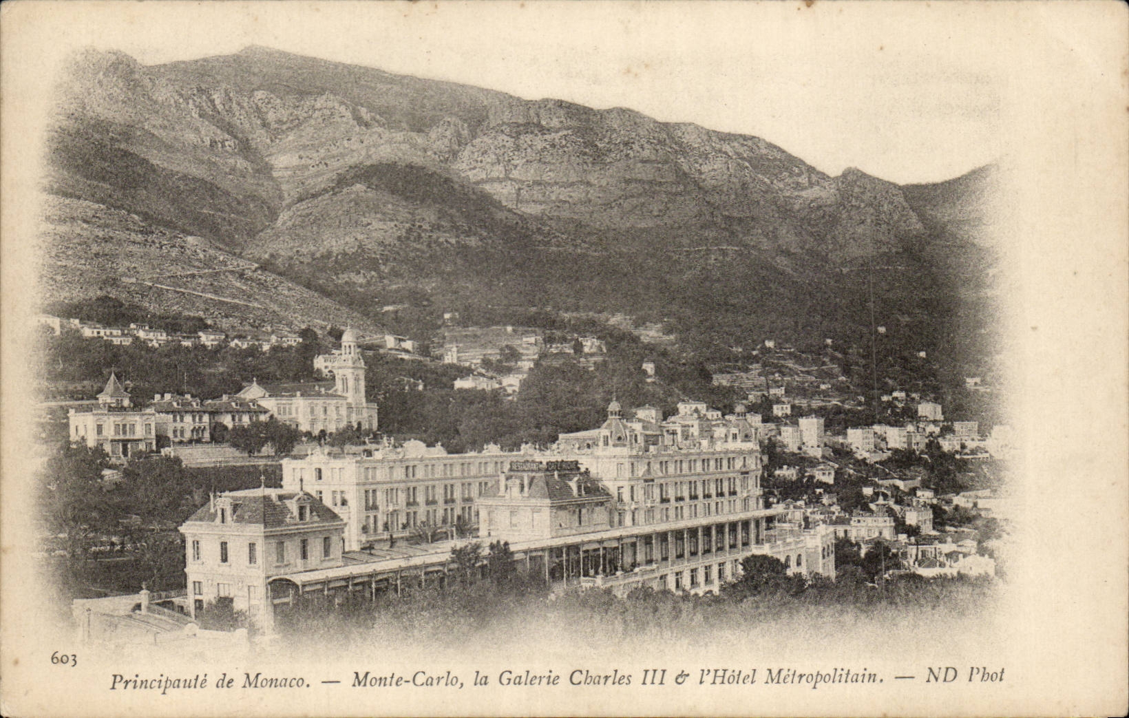 CPA Monaco Monte Carlo La galerie Charles III et l'hotel Metropolitain