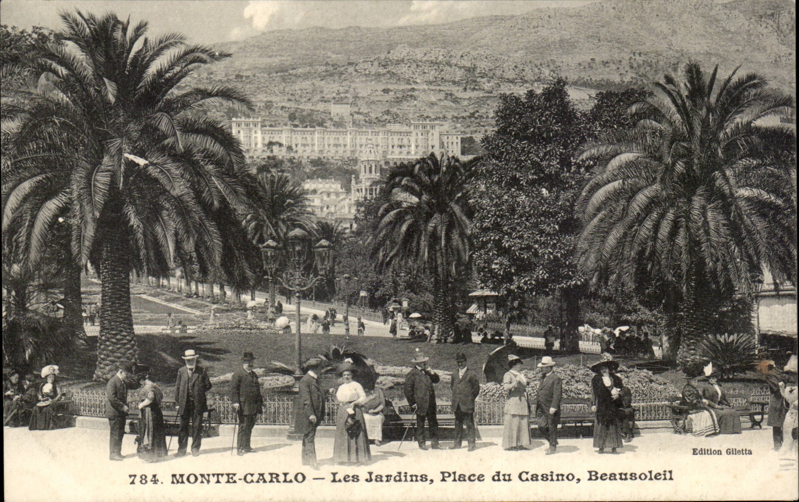 CPA Monaco Monte Carlo Les jardins Place du casino Beausoleil