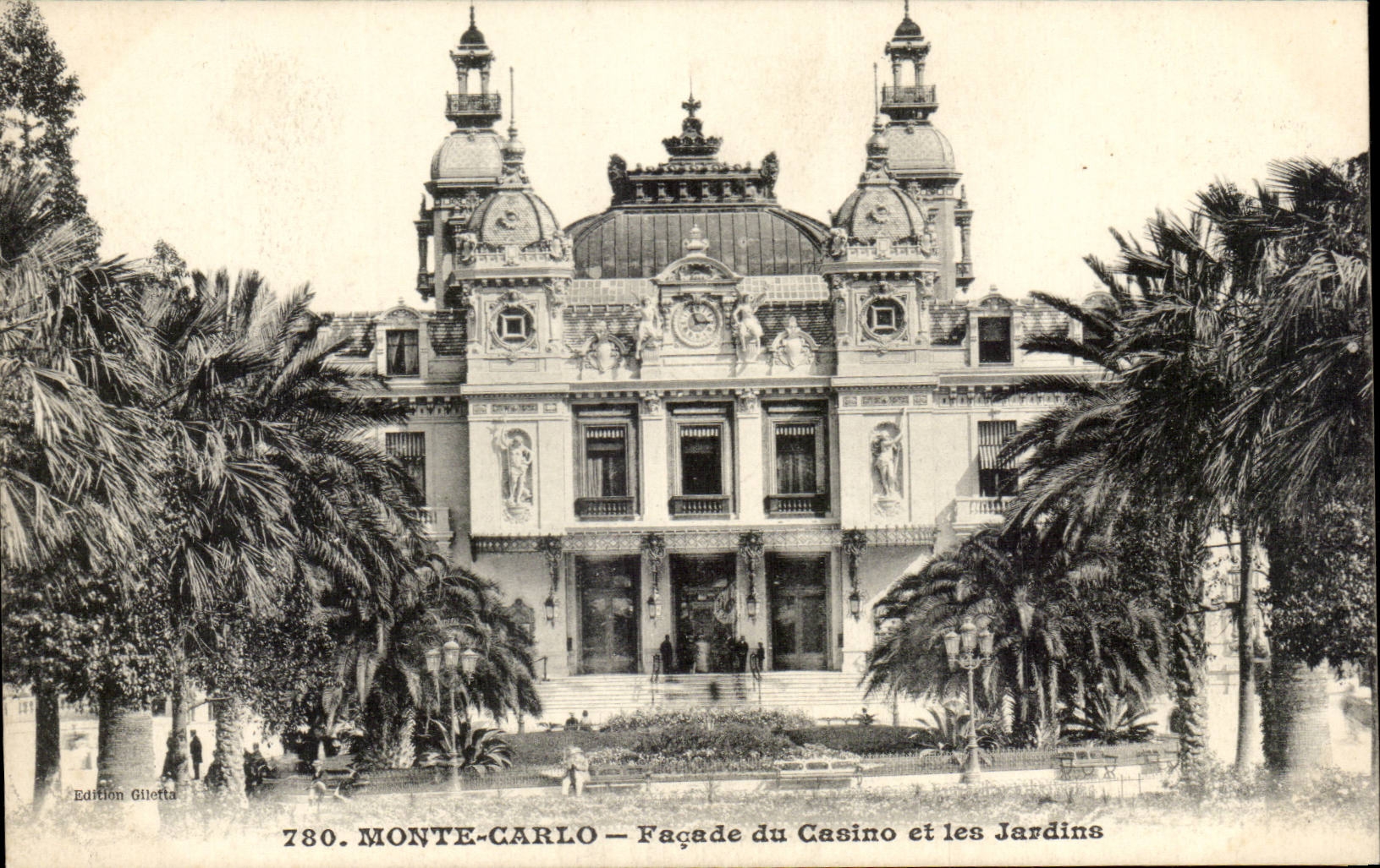 CPA Monaco Monte Carlo Facade du casino et les jardins