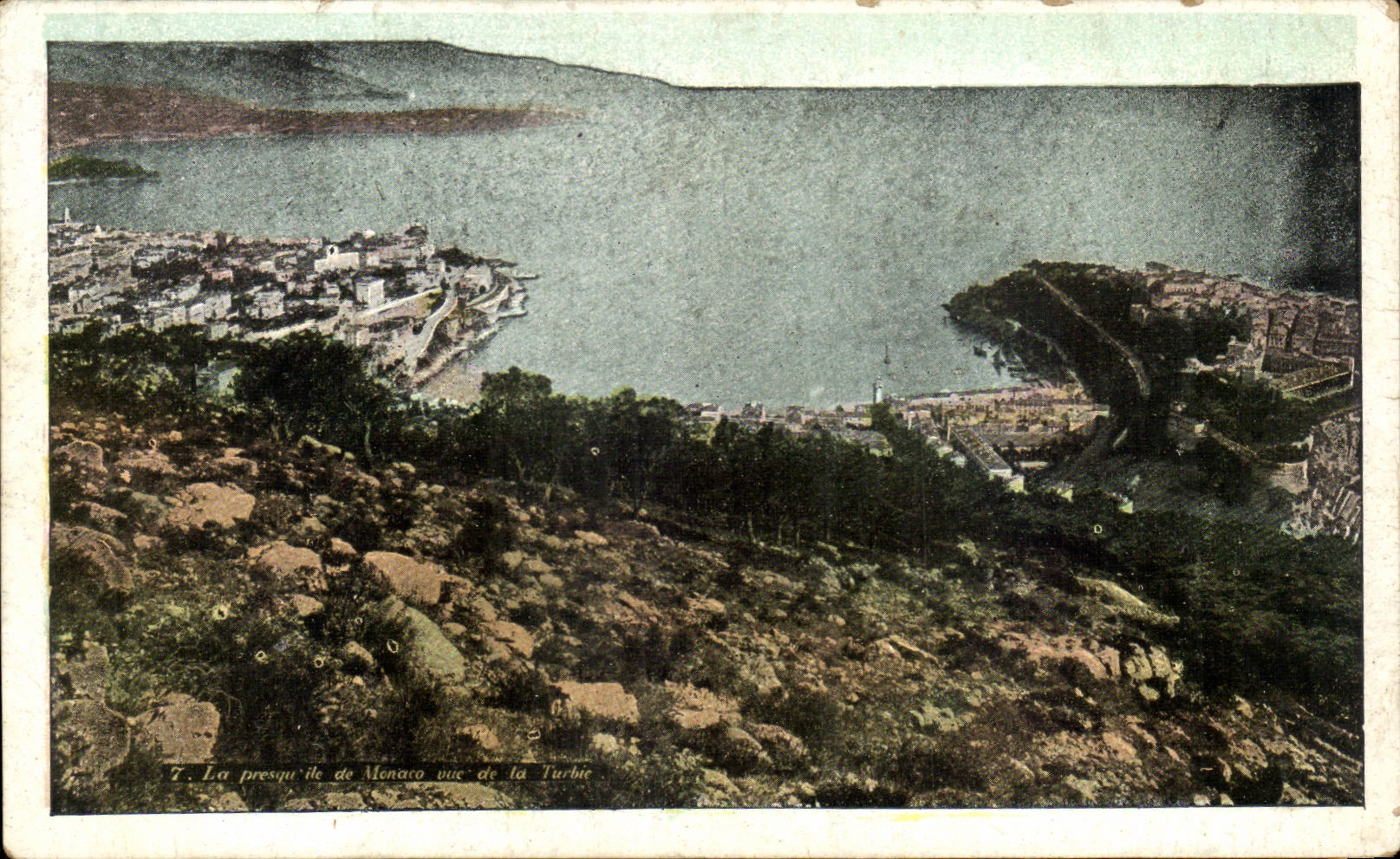 Vue de Monaco depuis la Turbie — éditeur inconnu, n°7