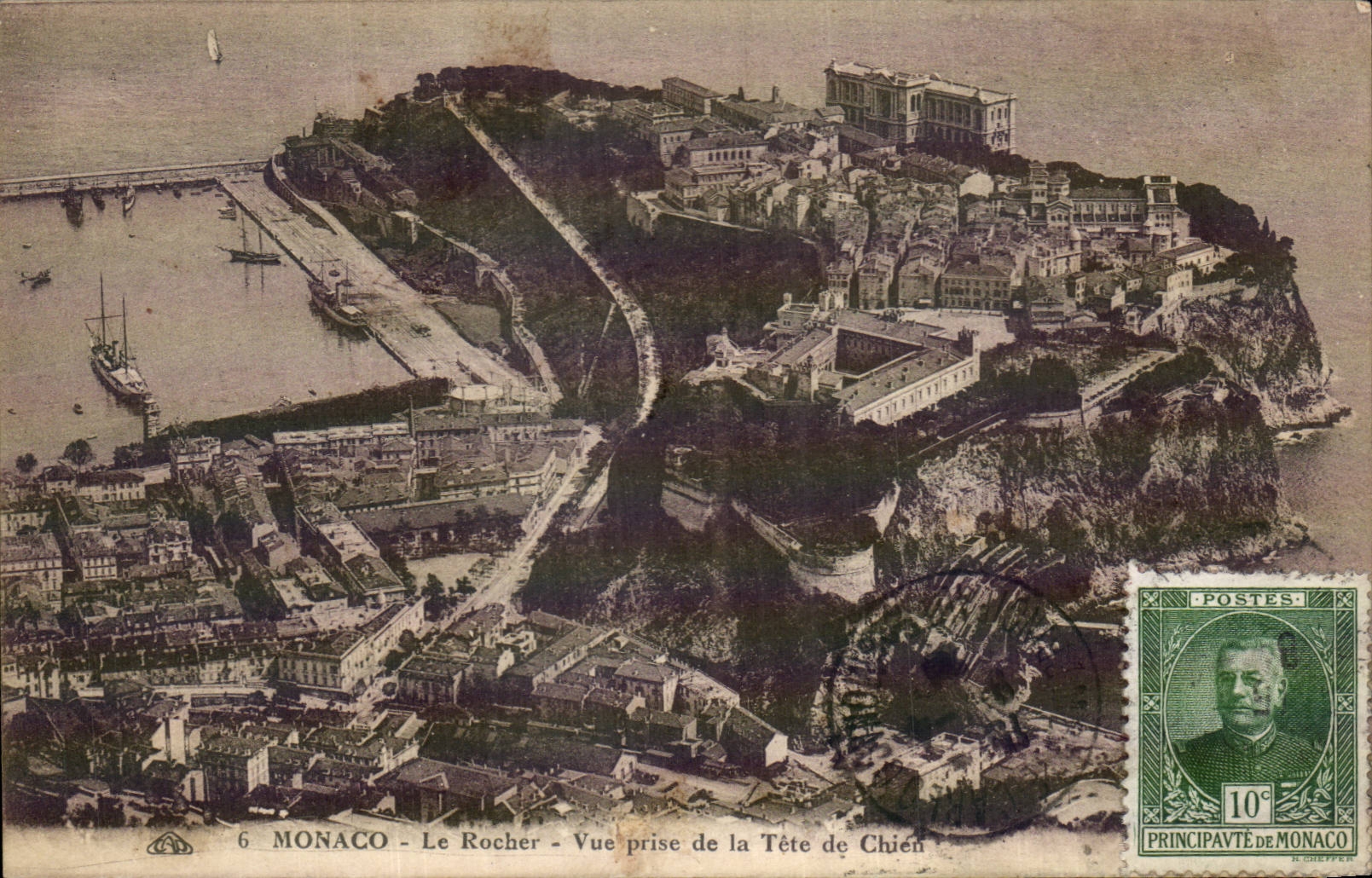 Monaco - Le Rocher - Vue prise de la Tête de Chien — éditeur CPAPHIL, n°6