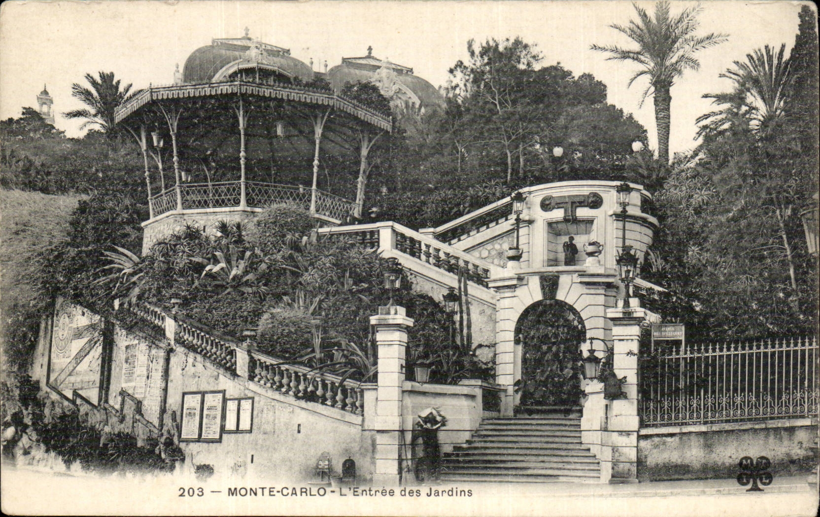 CPA Monaco Monte Carlo L'entree des jardins