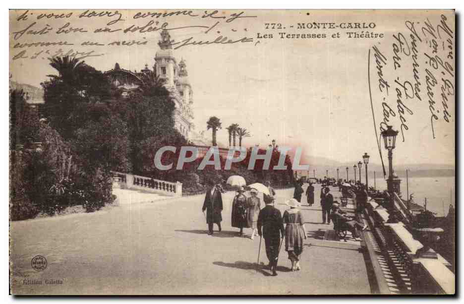 CPA Monaco Monte Carlo Les terrasses et theatre