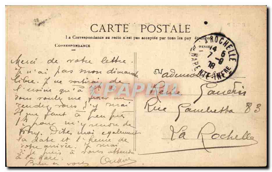 CPA Paris Place de l'Opera et rue Auber — Rückseite
