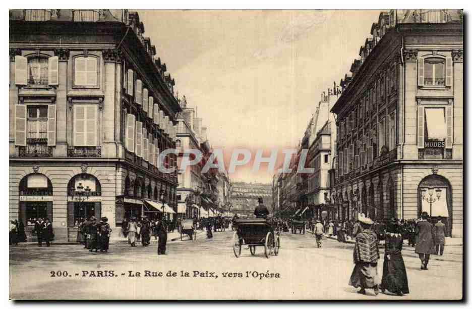 CPA Paris La rue de la Paix vers l'opera