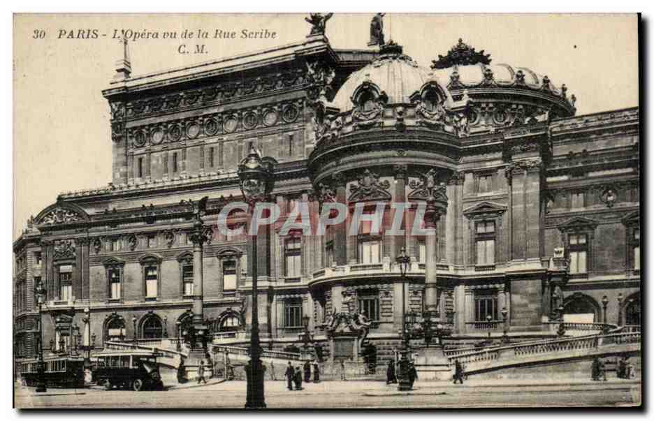 CPA Paris L'opera vu de la rue Scribe