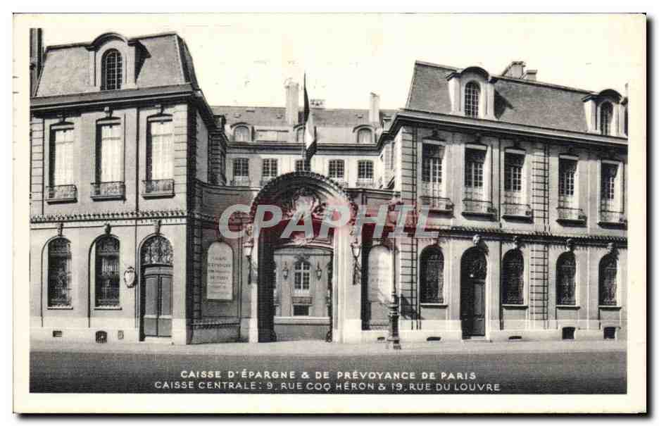 Paris CPA CAisse d'Epargne et de prevoyance de paris Rue coq Heron Rue du Louvre