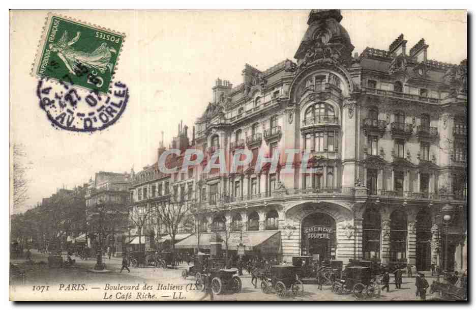 Paris CPA Boulevard des italiens Le cafe Riche