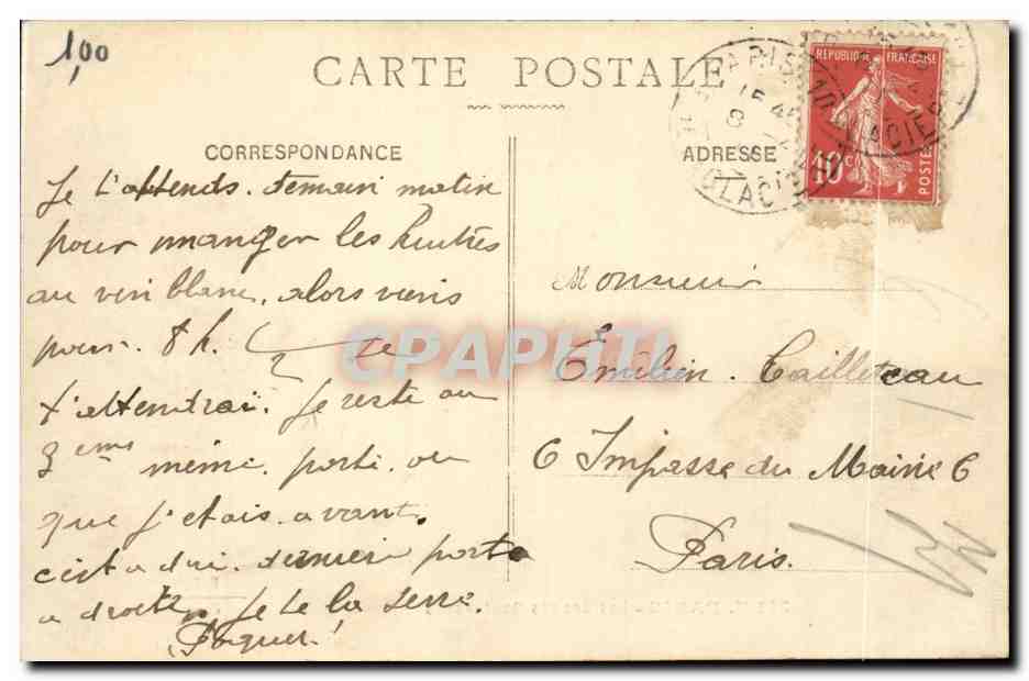 Paris CPA Les grands boulevards — Rückseite
