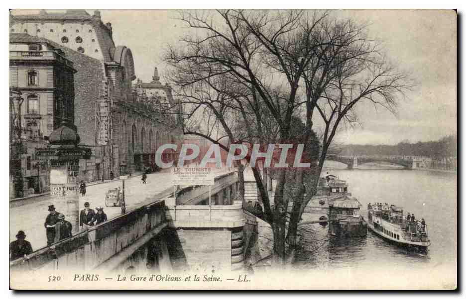Paris CPA Gare d'orleans et la Seine