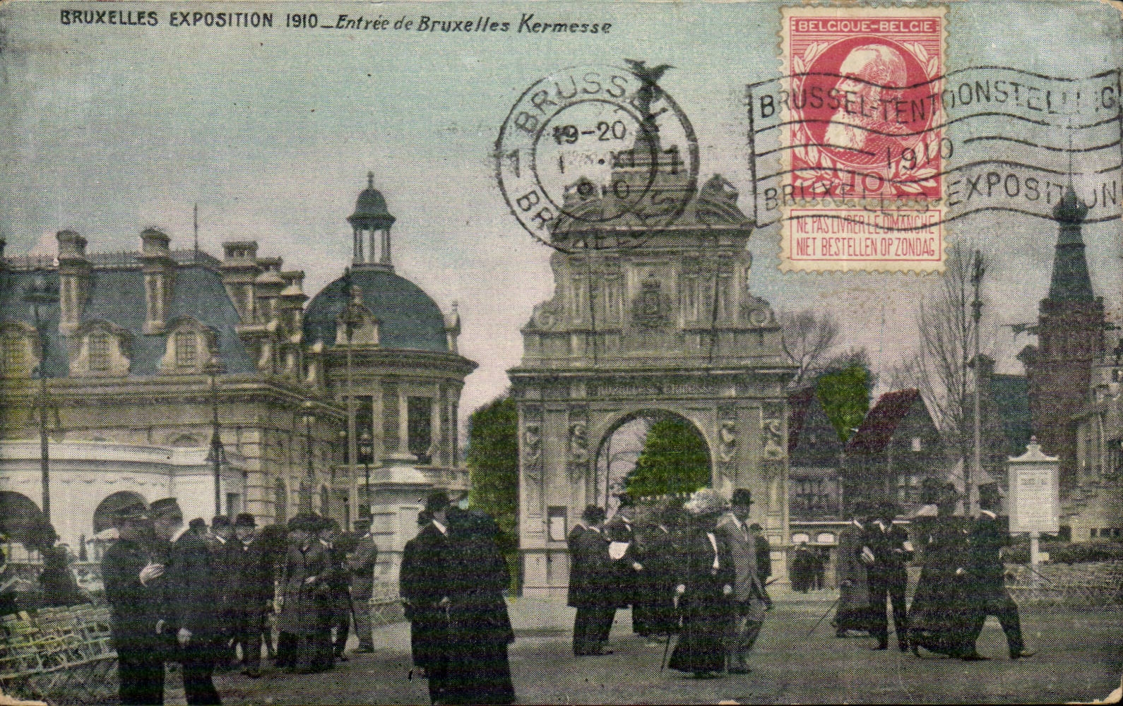 CPA Bruxelles Exposition Entree de Bruxelles kermesse 1910