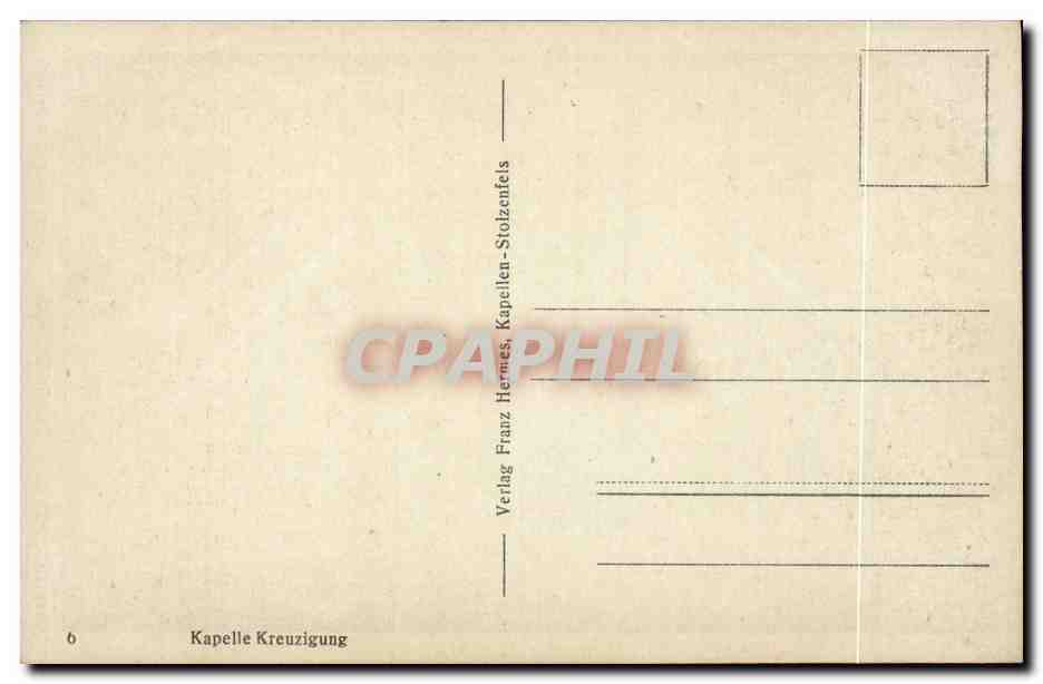 CPA Kapele Kreuzigung Stolzenfels — Rückseite