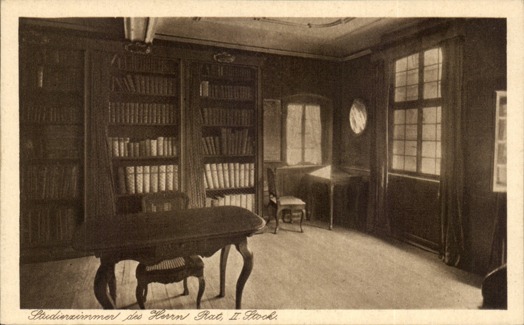Studierzimmer des Herrn Rat, II. Stock — Frankfurt am Main — M. Jacobs, Kunst-Druck, Frankfurt a. M.