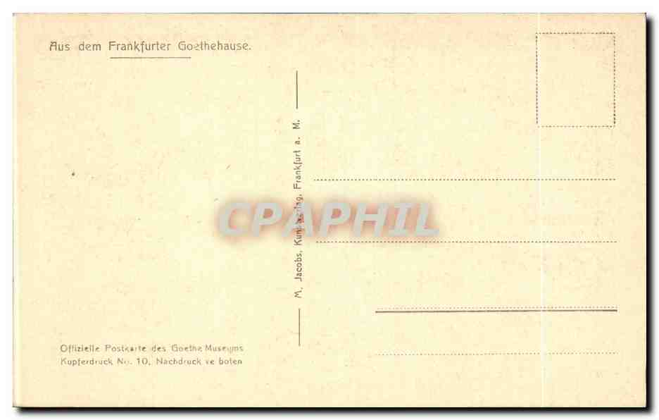 Studierzimmer des Herrn Rat, II. Stock — Frankfurt am Main — M. Jacobs, Kunst-Druck, Frankfurt a. M. — Reverso